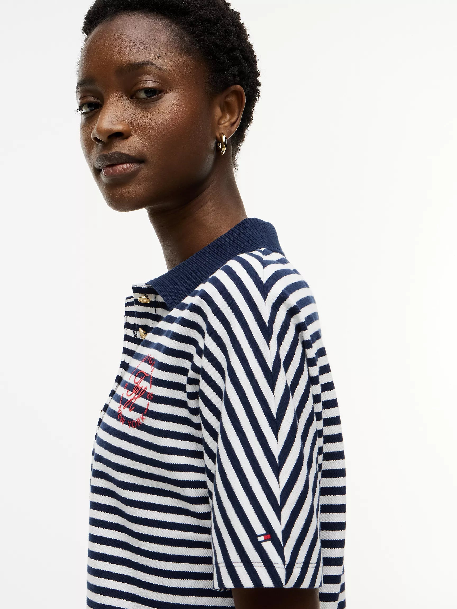 Navy Blue / Ecru Stripe