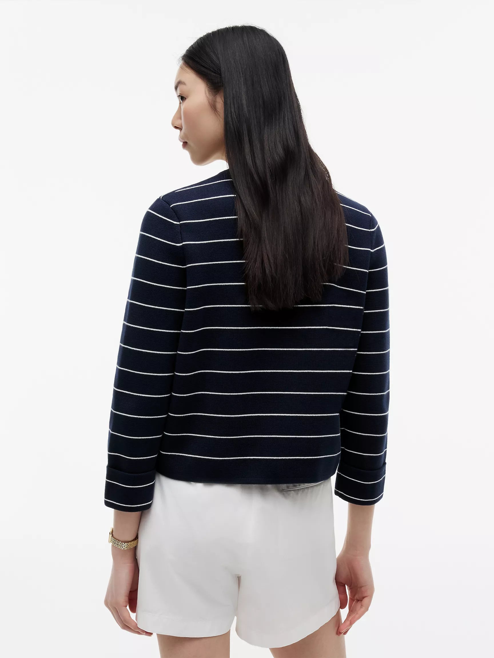 Navy Blue / Ivory Stripe