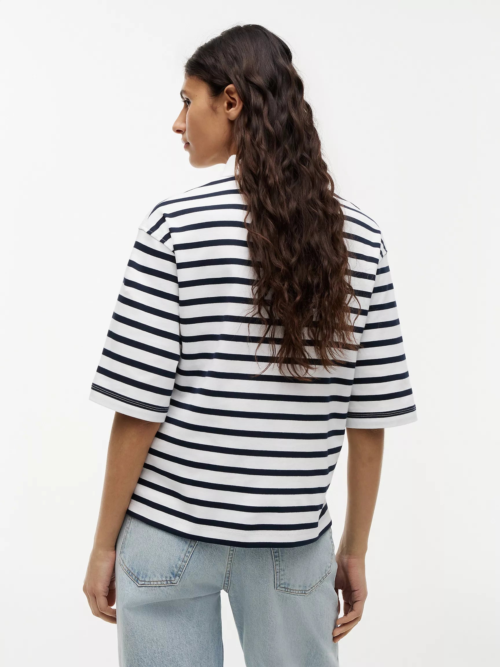 Navy Blue / Ecru Stripe
