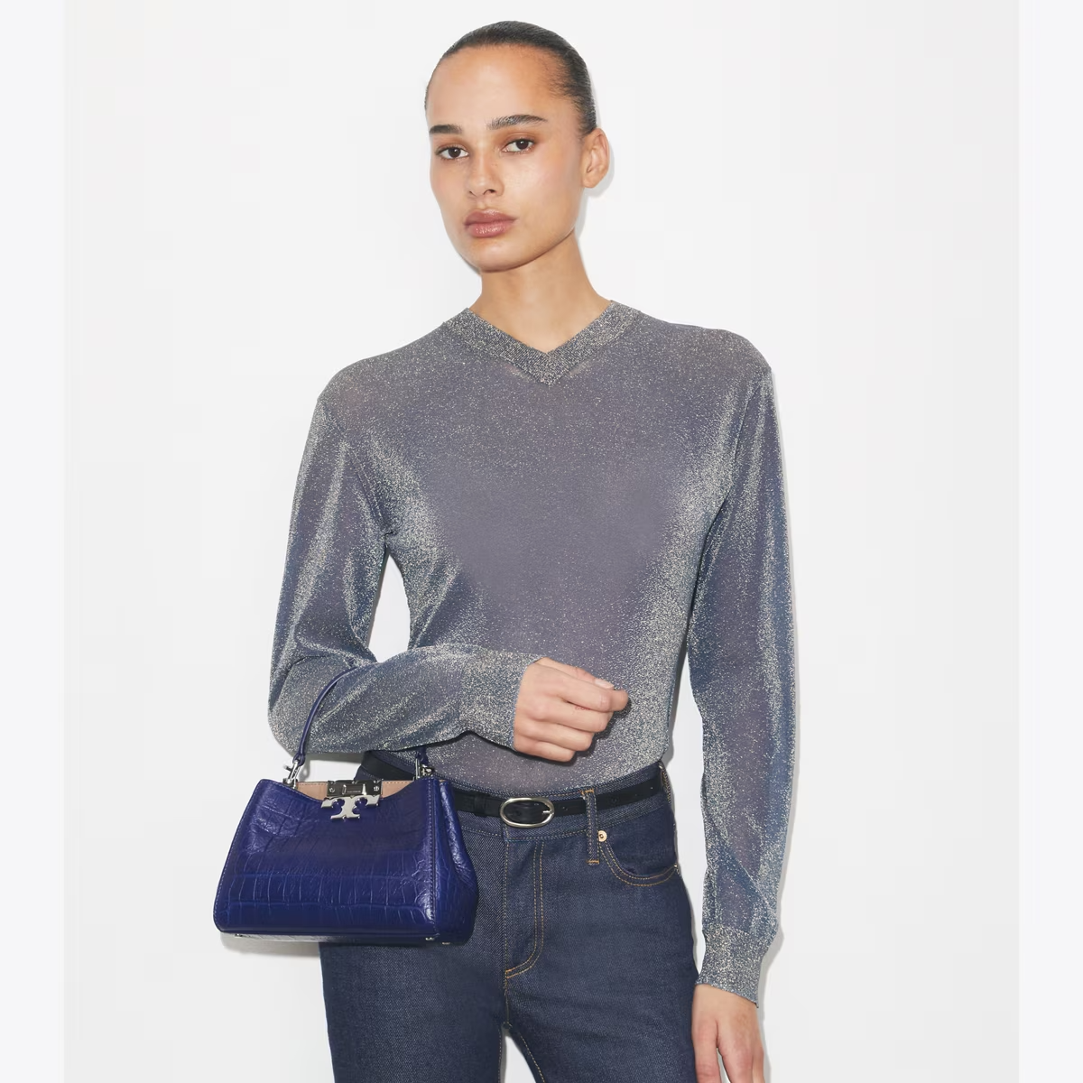 MINI ELEANOR SOFT CROC-EMBOSSED SATCHEL