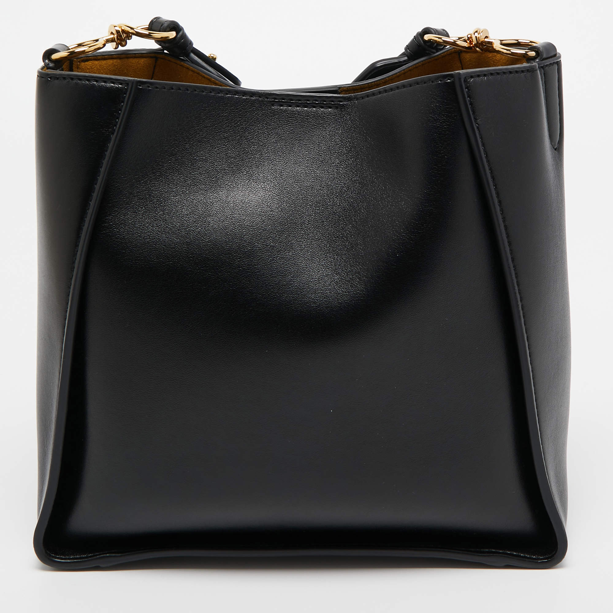 Stella McCartney Logo Perforated Bucket Bag - Black