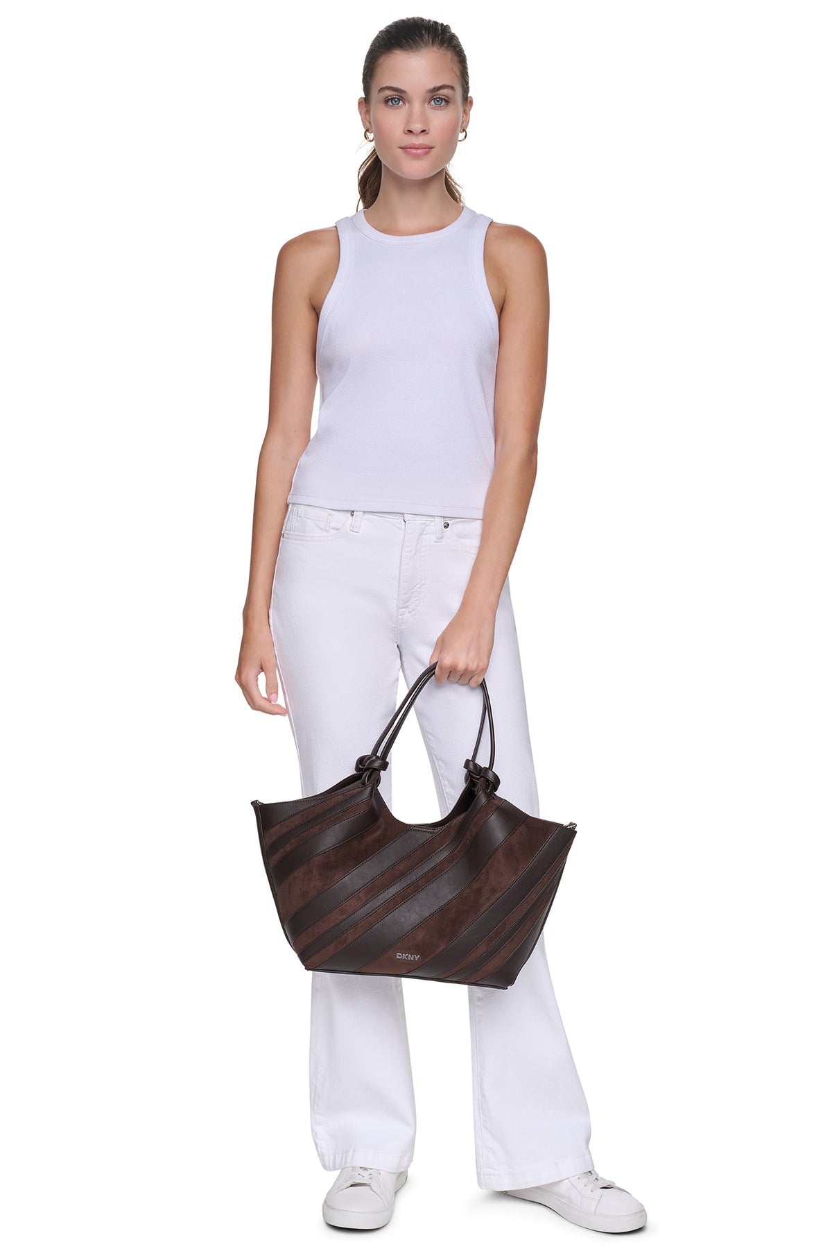 PAULA MEDIUM STRIPED COMMUTER TOTE