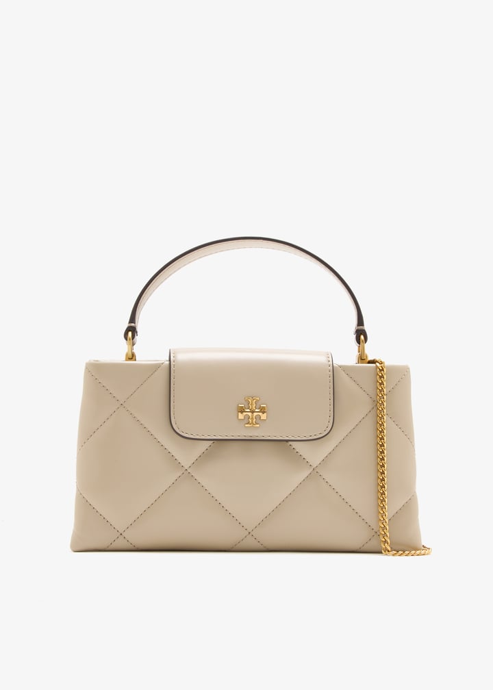 Kira diamond quilt East West top handle bag