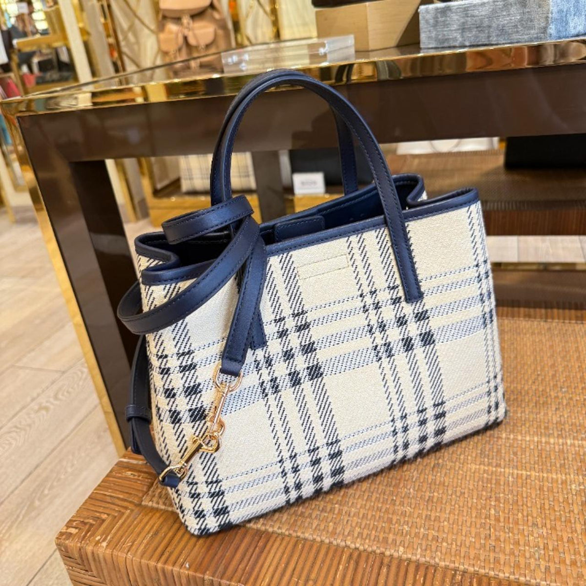 Tory Burch Blake Plaid Small Tote