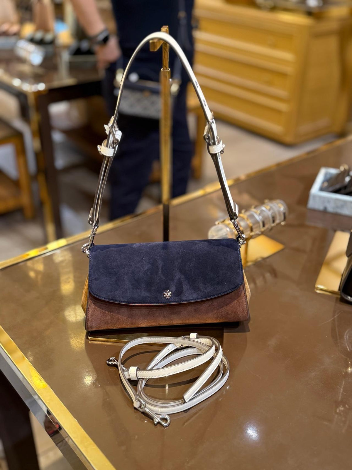 Color-Block Flap Shoulder Bag