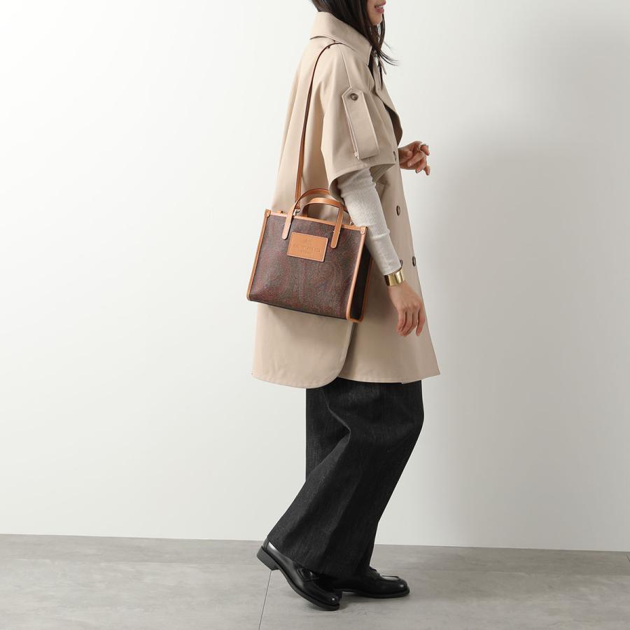 Paisley printed leather bag with logo