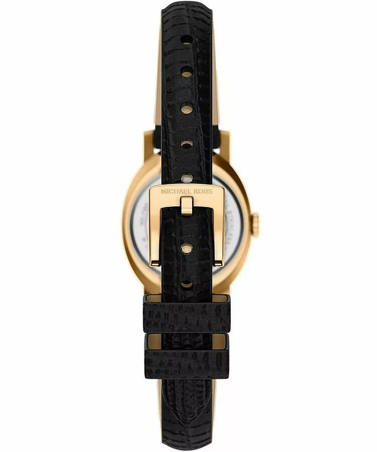 Michael Kors Petite Maude Gold-Tone and Lizard Embossed Leather Watch – MK7585