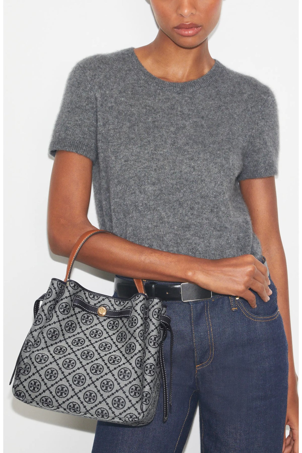 Tory Burch T Monogram Romy Bucket Bag