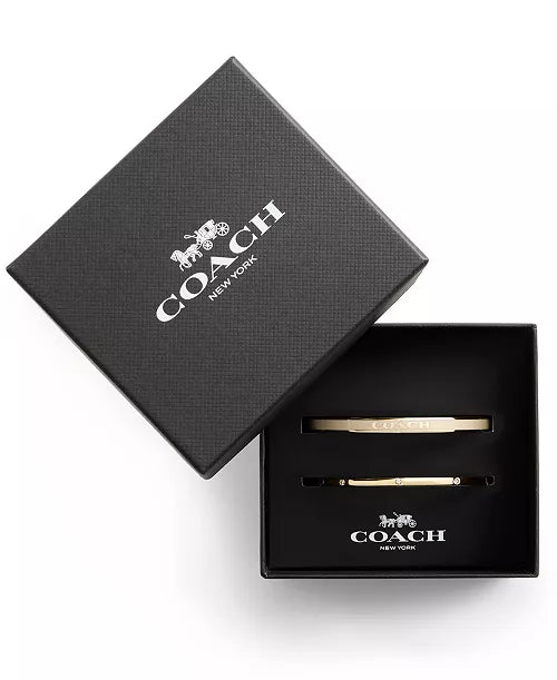 Faux Stone Enamel Signature Bangle Bracelet Set