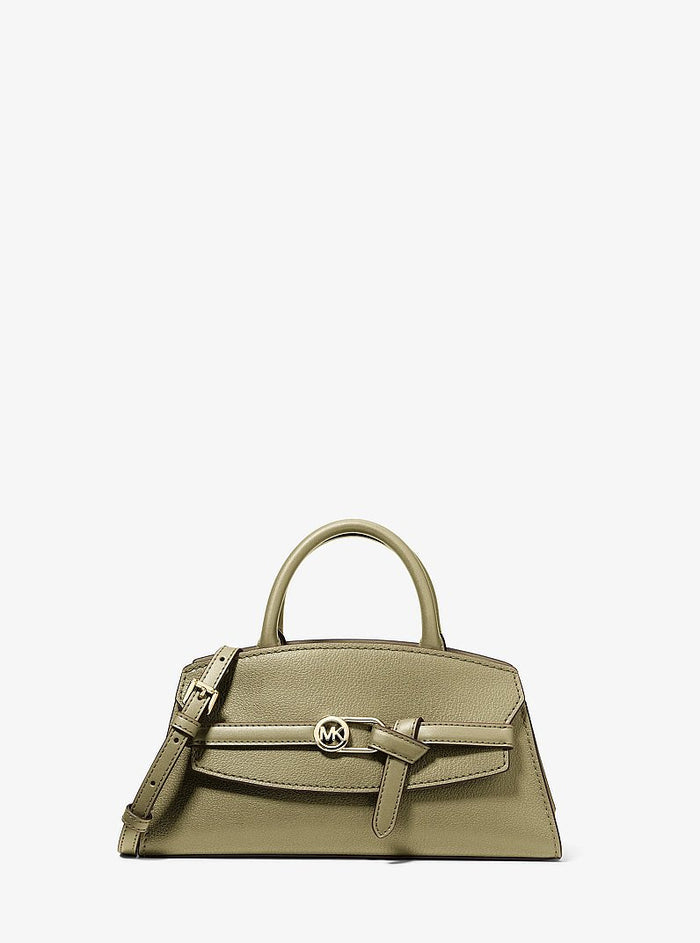 Greta Small Leather Convertible Crossbody Bag Oregano