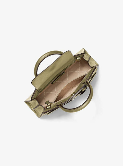 Greta Small Leather Convertible Crossbody Bag Oregano