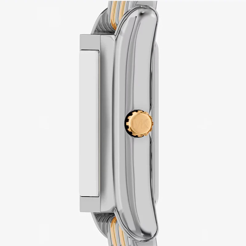 Michael Kors Women's Silver & Rose Gold Watch, Silver Dial