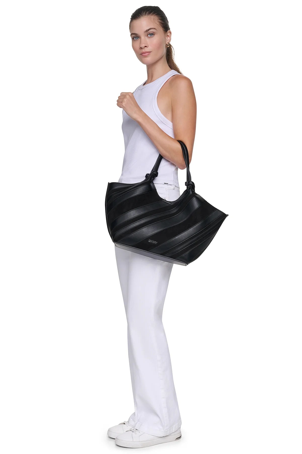 DKNY Paula Medium Striped Commuter Tote