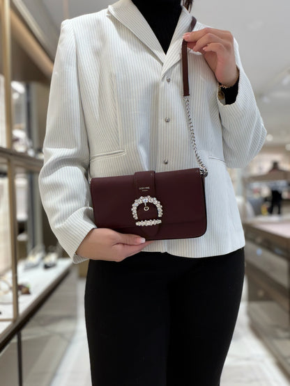 CHERI Leather Crossbody Wallet on Chain