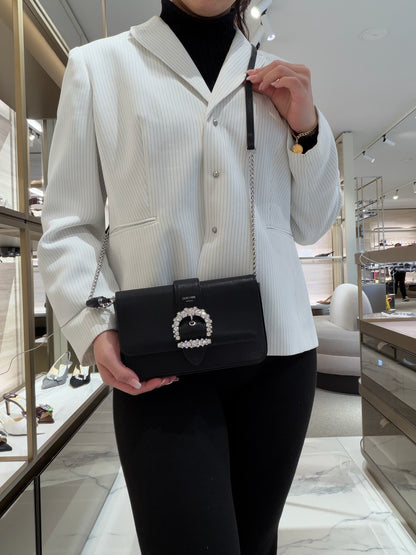 CHERI Leather Crossbody Wallet on Chain