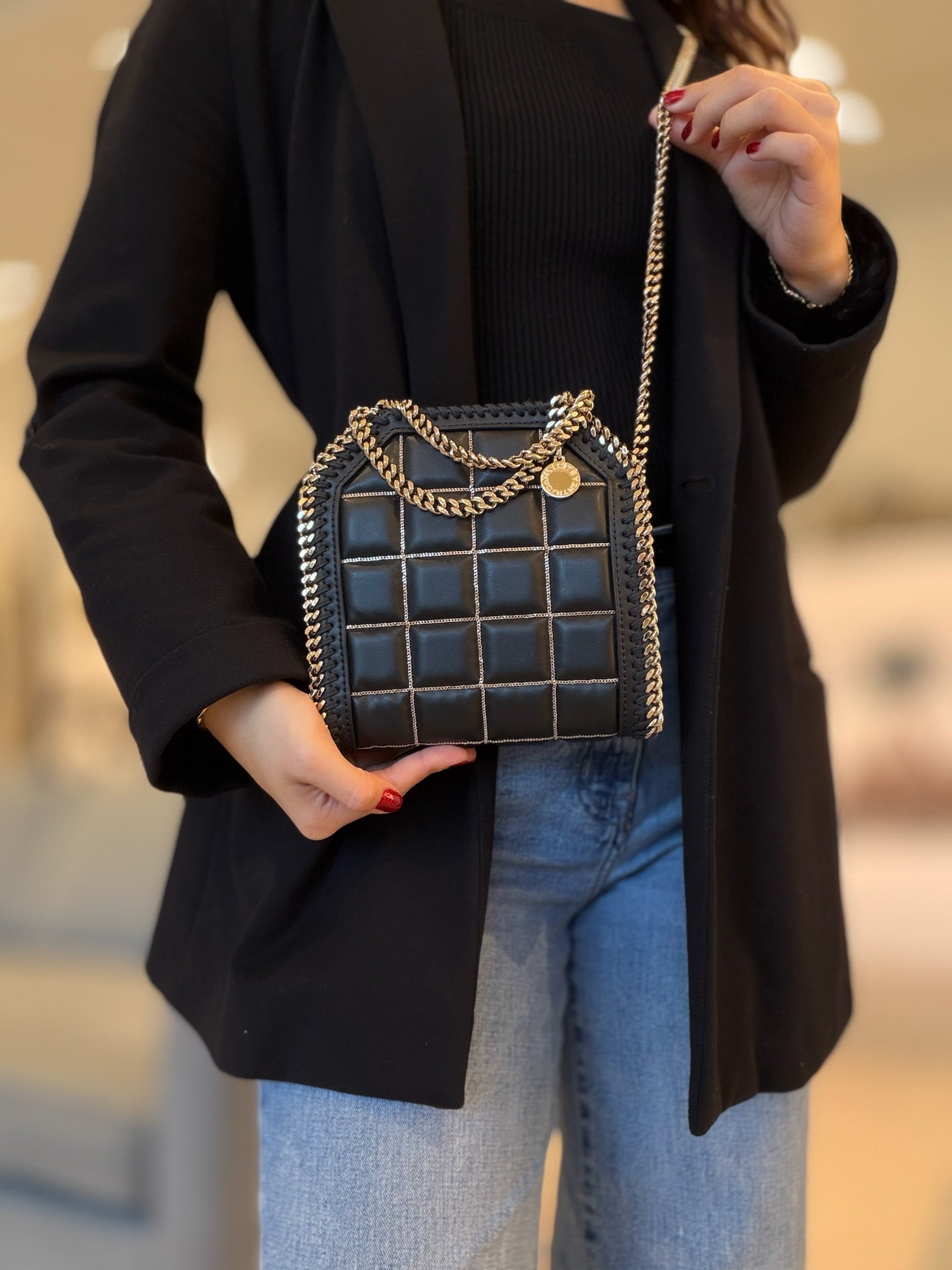 Stella McCartney Falabella Mini Tote - Quilted Black