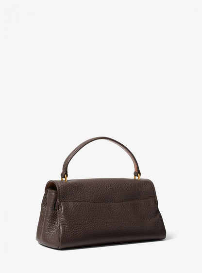 Dark brown Hamilton Moderne Extra-Small Textured Leather Slouchy Crossbody Bag