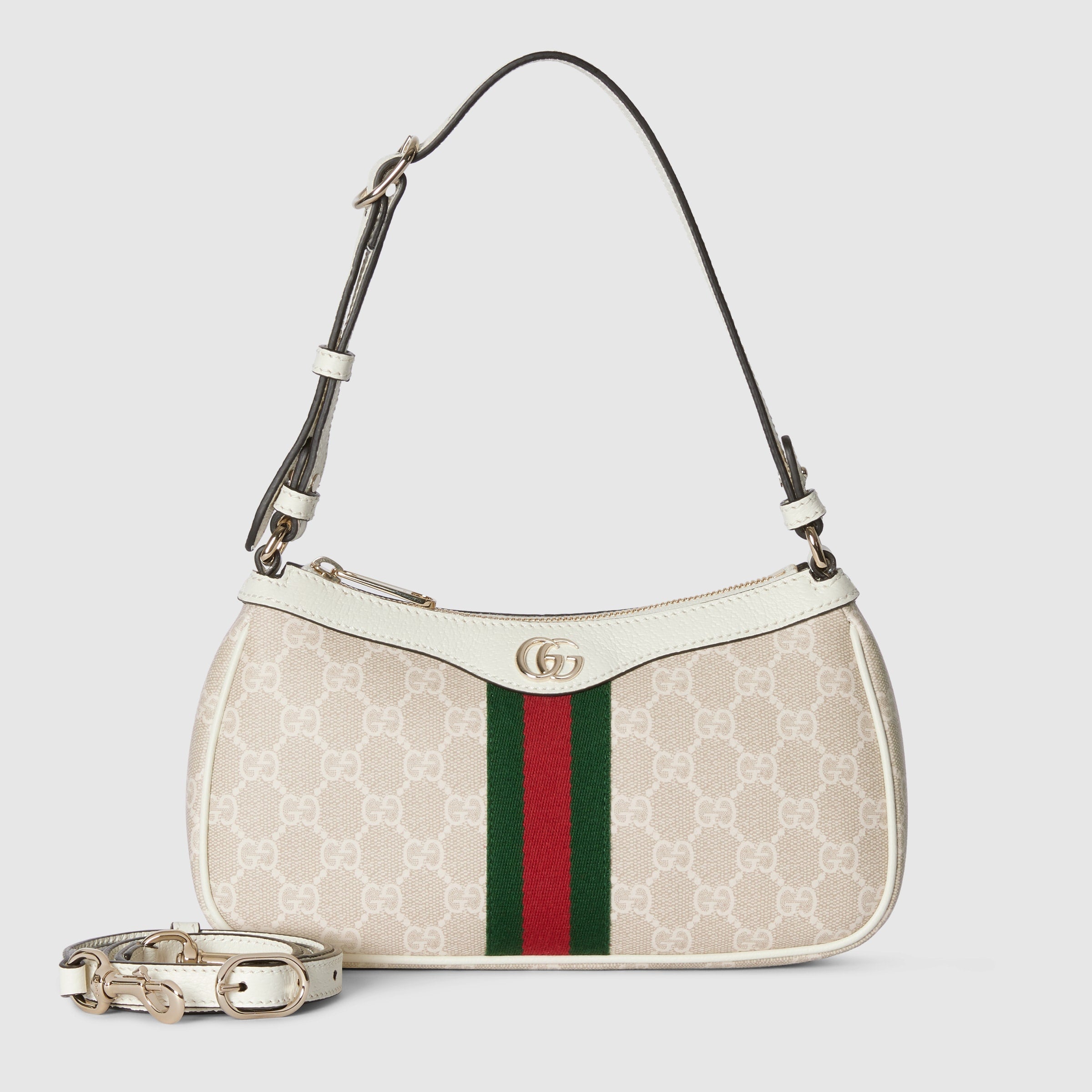 tejido beige y blanco con GG