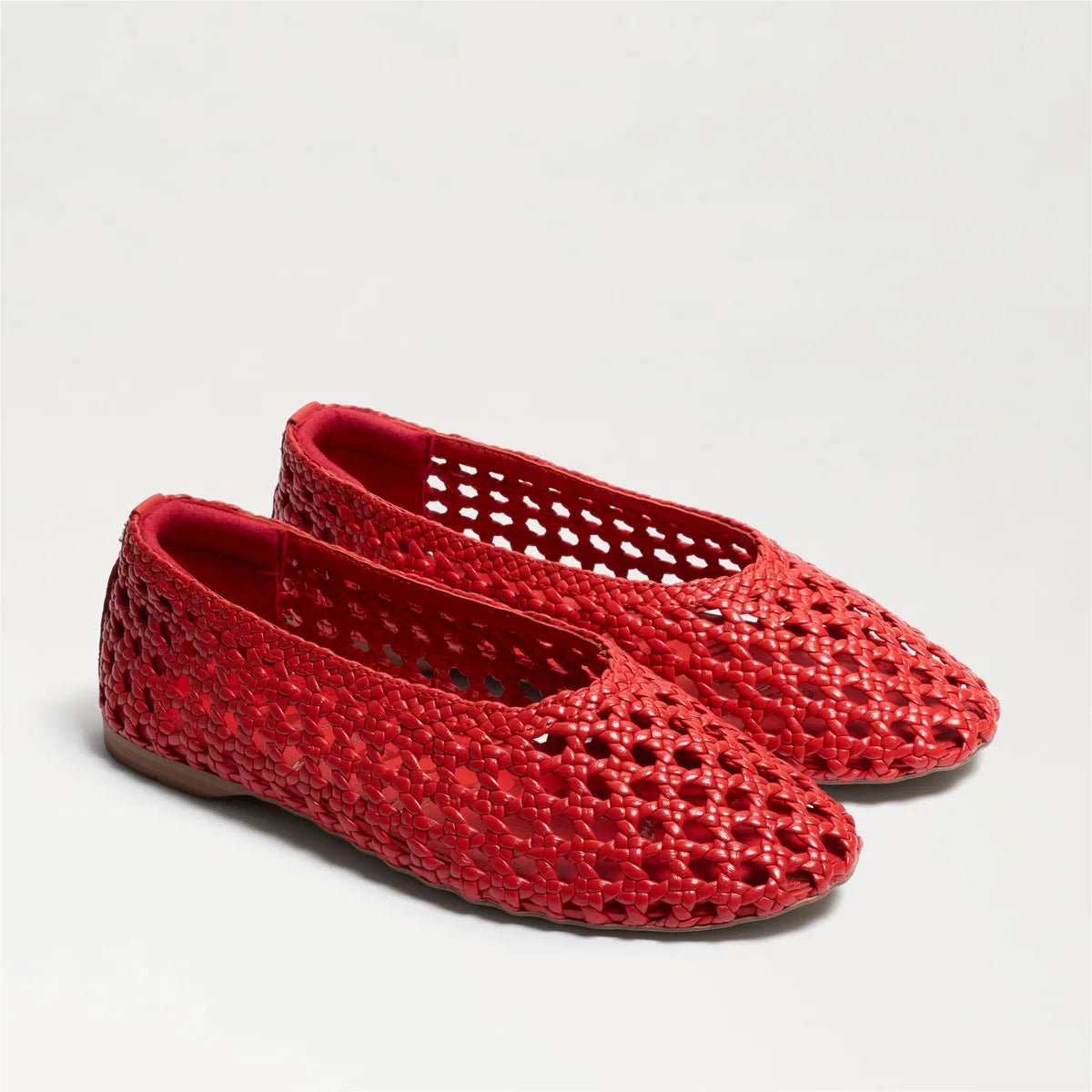 Red Woven Leather