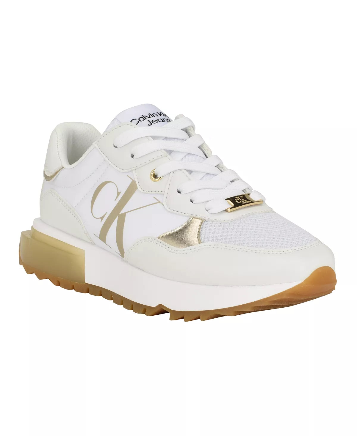 White - Faux Leather and Textile