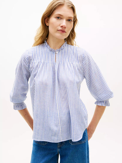 Banker Stripe Ecru/Blue Orbit