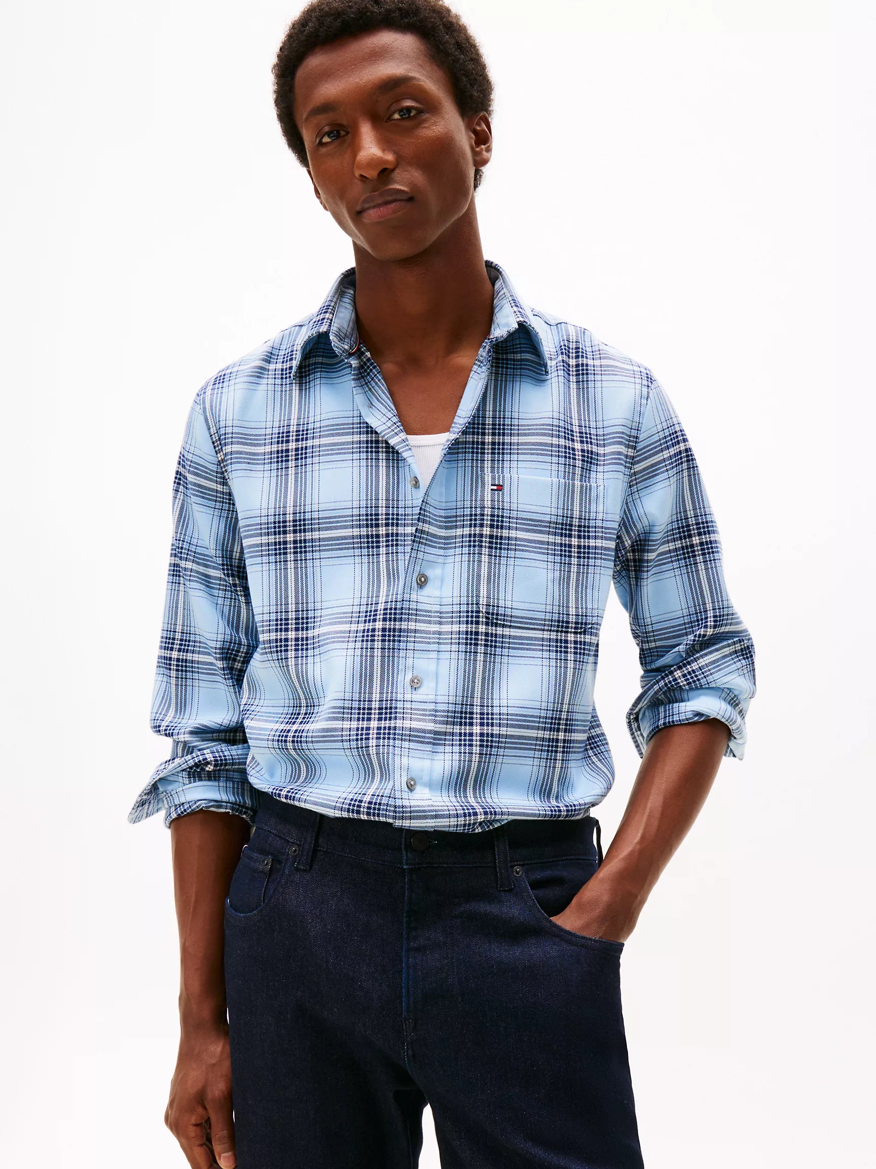 Light Blue Heather Check