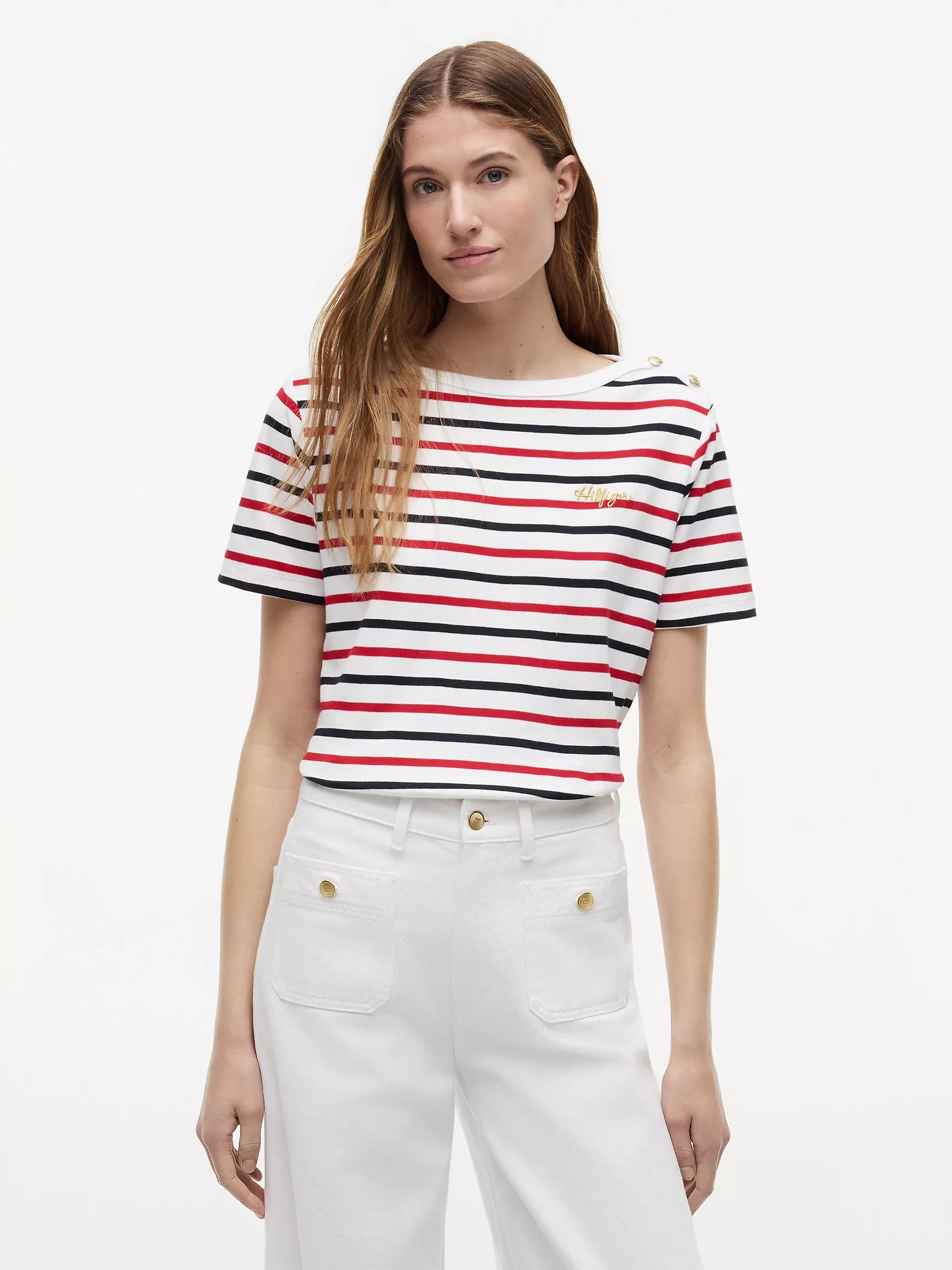 Ecru / Medium Red / Navy Multi