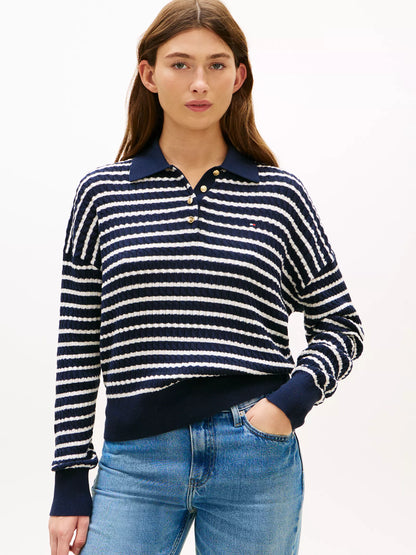 Navy/Ivory Stripe