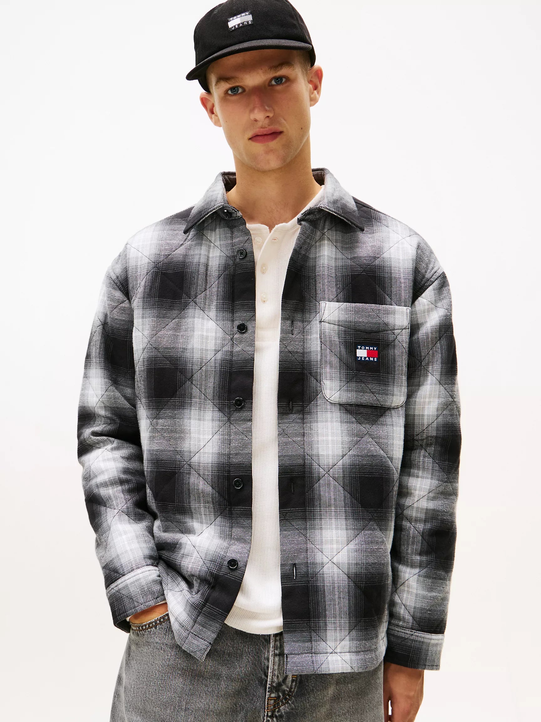 Black Check Quilted