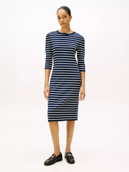 Ecru / Dark Blue Stripe