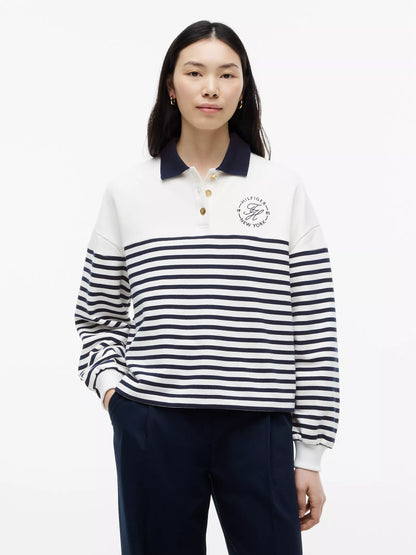 Ecru / Navy Blue Stripe