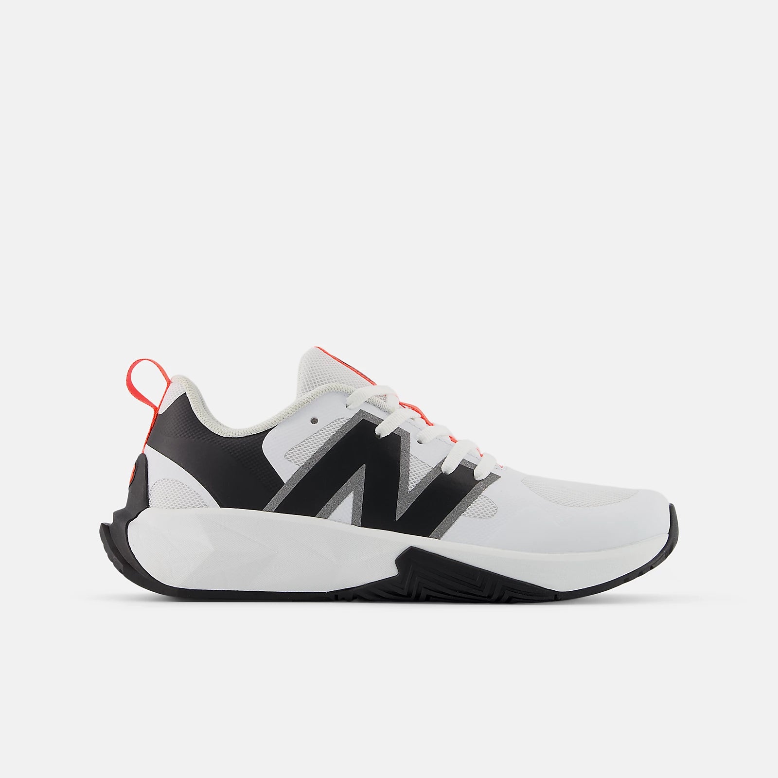 White With Urgent Red And Black