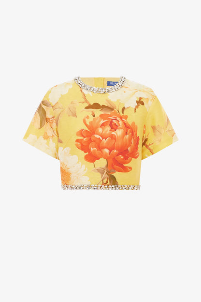 Peony Print in Yellow