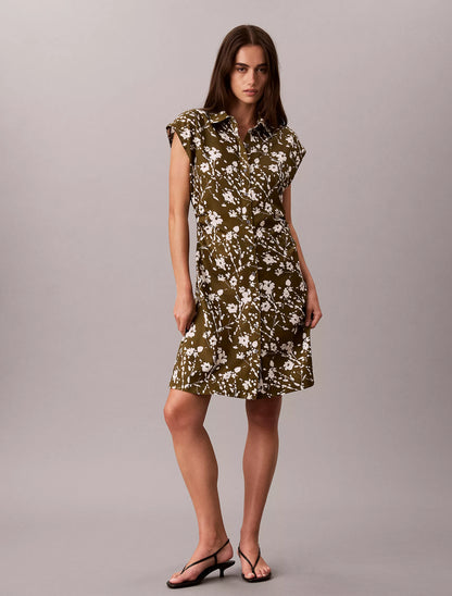 Splatter Floral Dark Olive Tofu