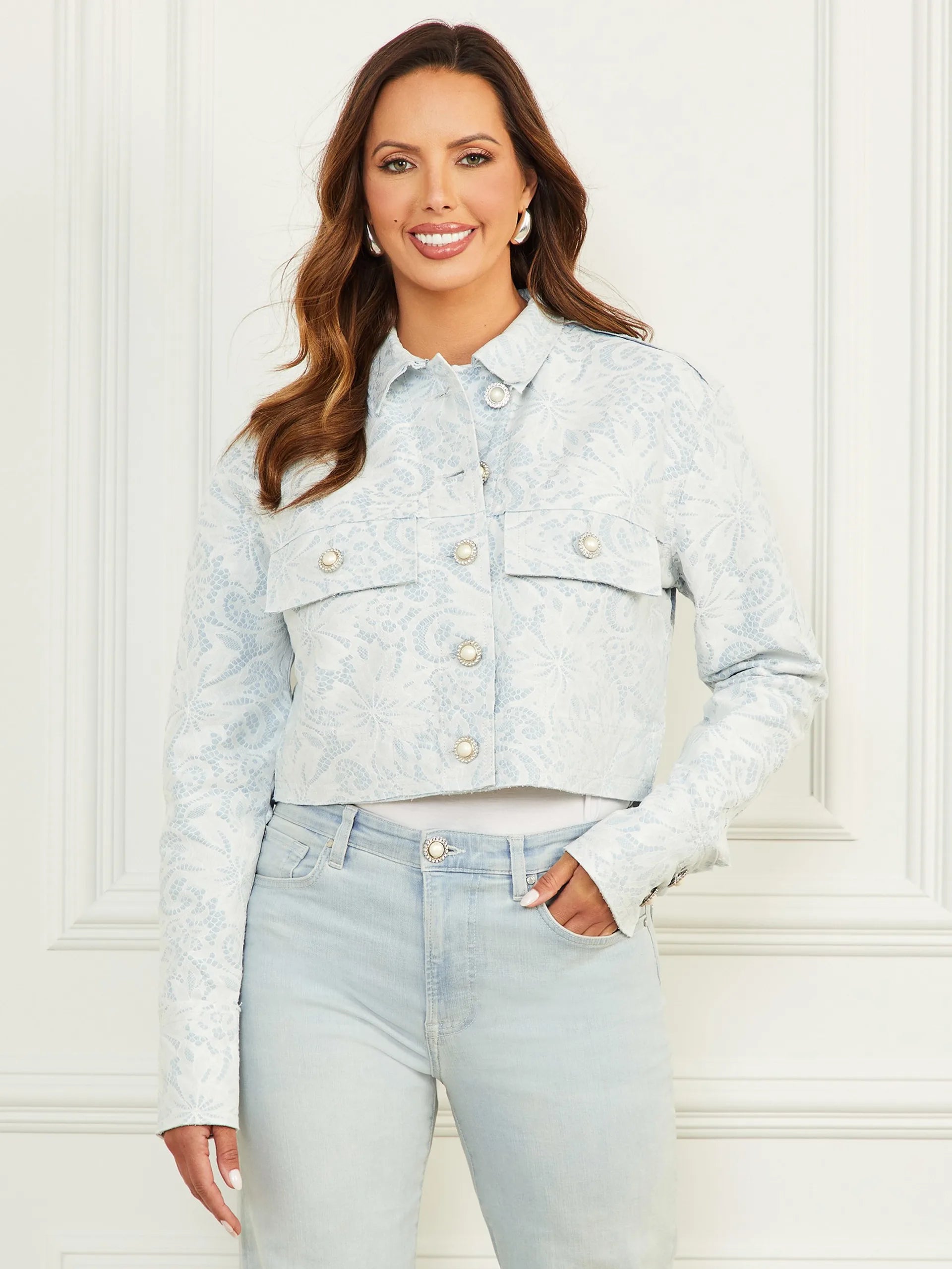 Light Wash Denim Lace