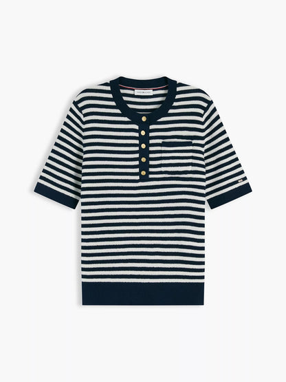 Navy Blue / Ivory Stripe