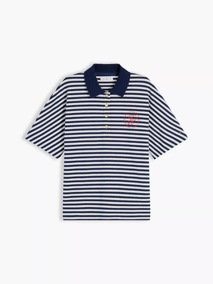 Navy Blue / Ecru Stripe