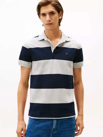 Grey Heather/Navy Stripe
