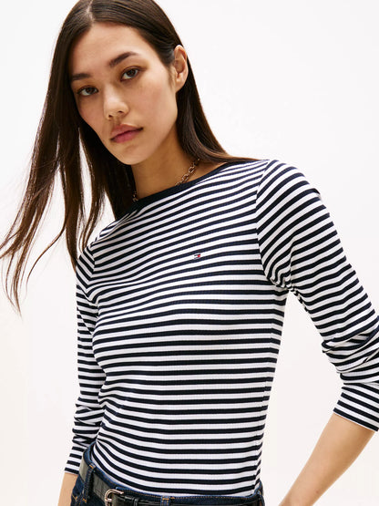 Ecru / Dark Blue Stripe
