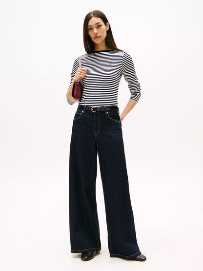 Ecru / Dark Blue Stripe