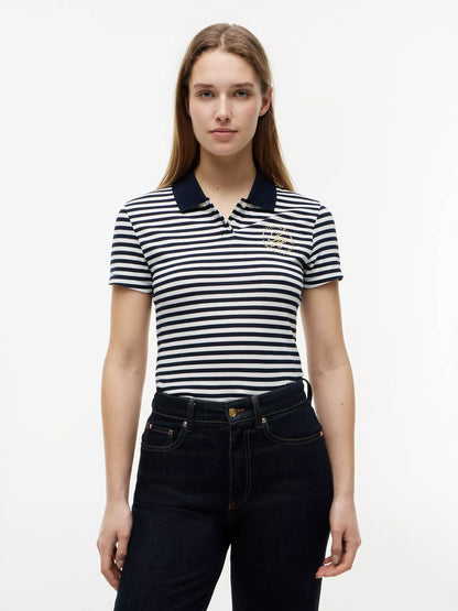 Navy Blue / Ecru Stripe