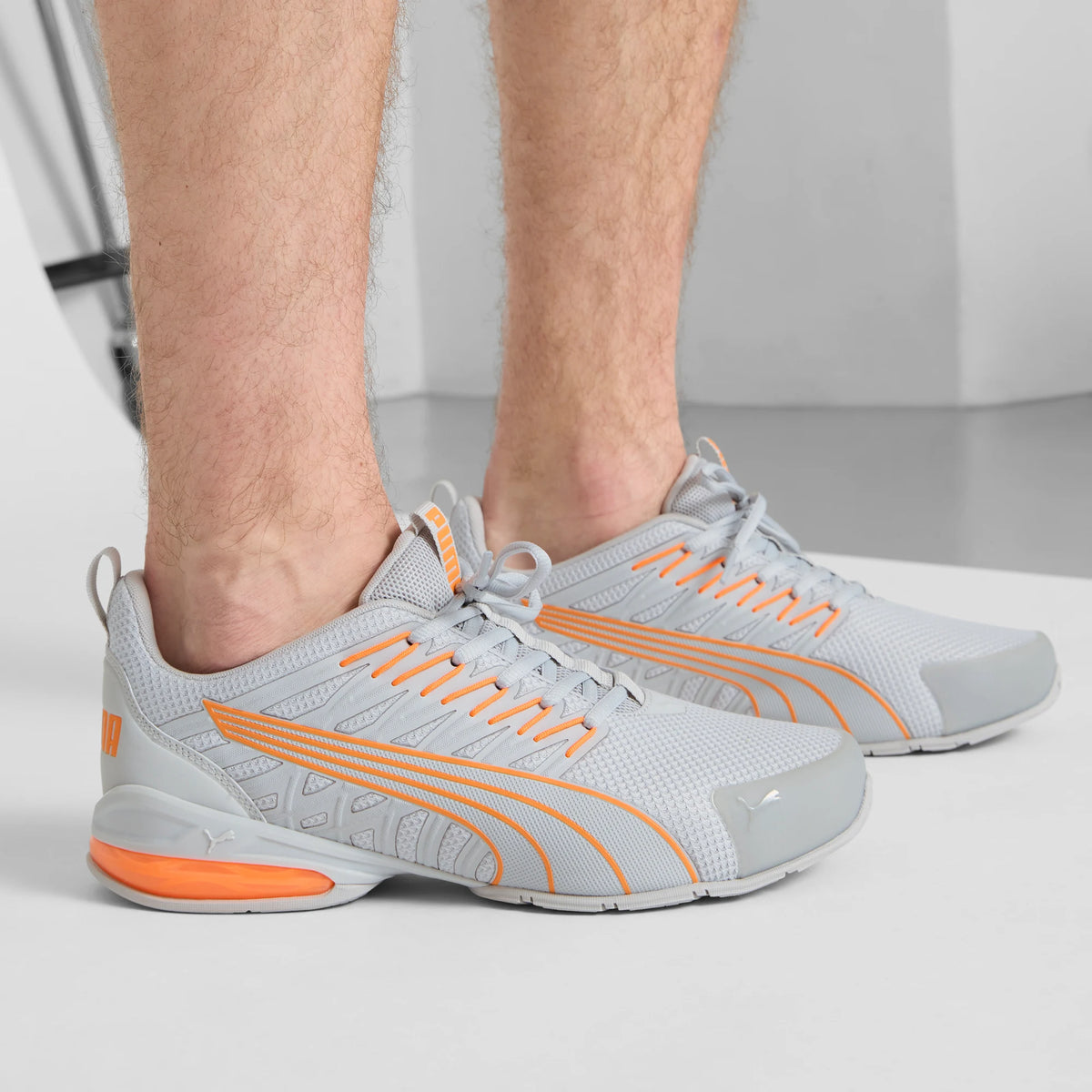 Cool Light Gray-Orange Glow