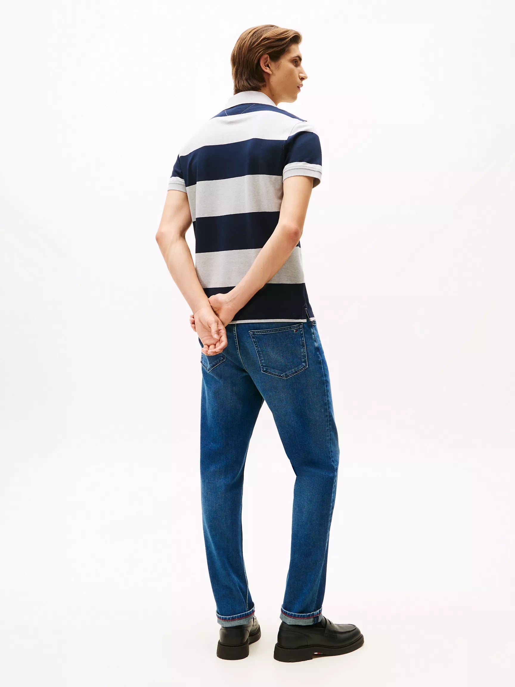 Grey Heather/Navy Stripe