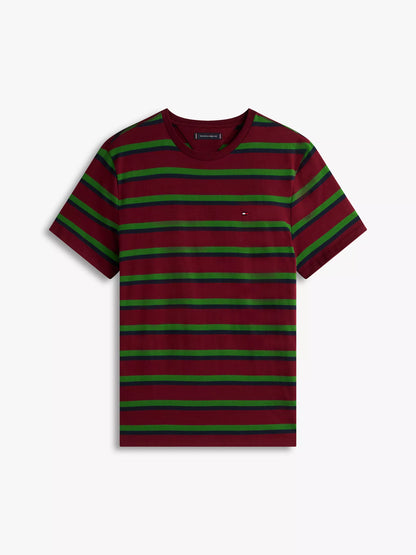 Deep Rouge/Green Stripe