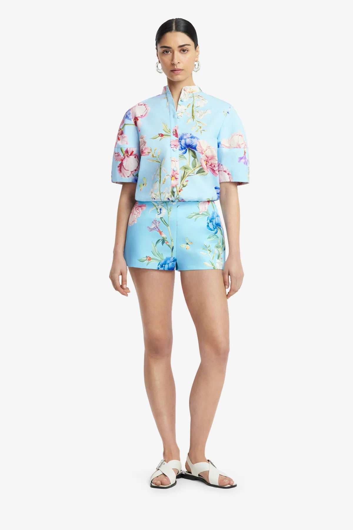 Garden Print in Baby Blue