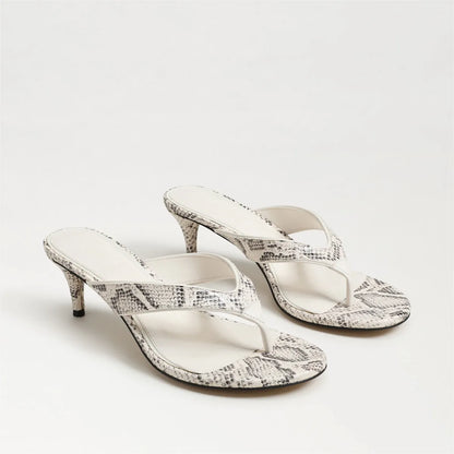 Ivory Snake Print Leather