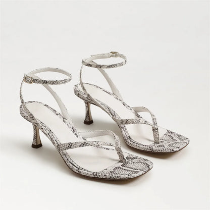 Ivory Snake Print Leather