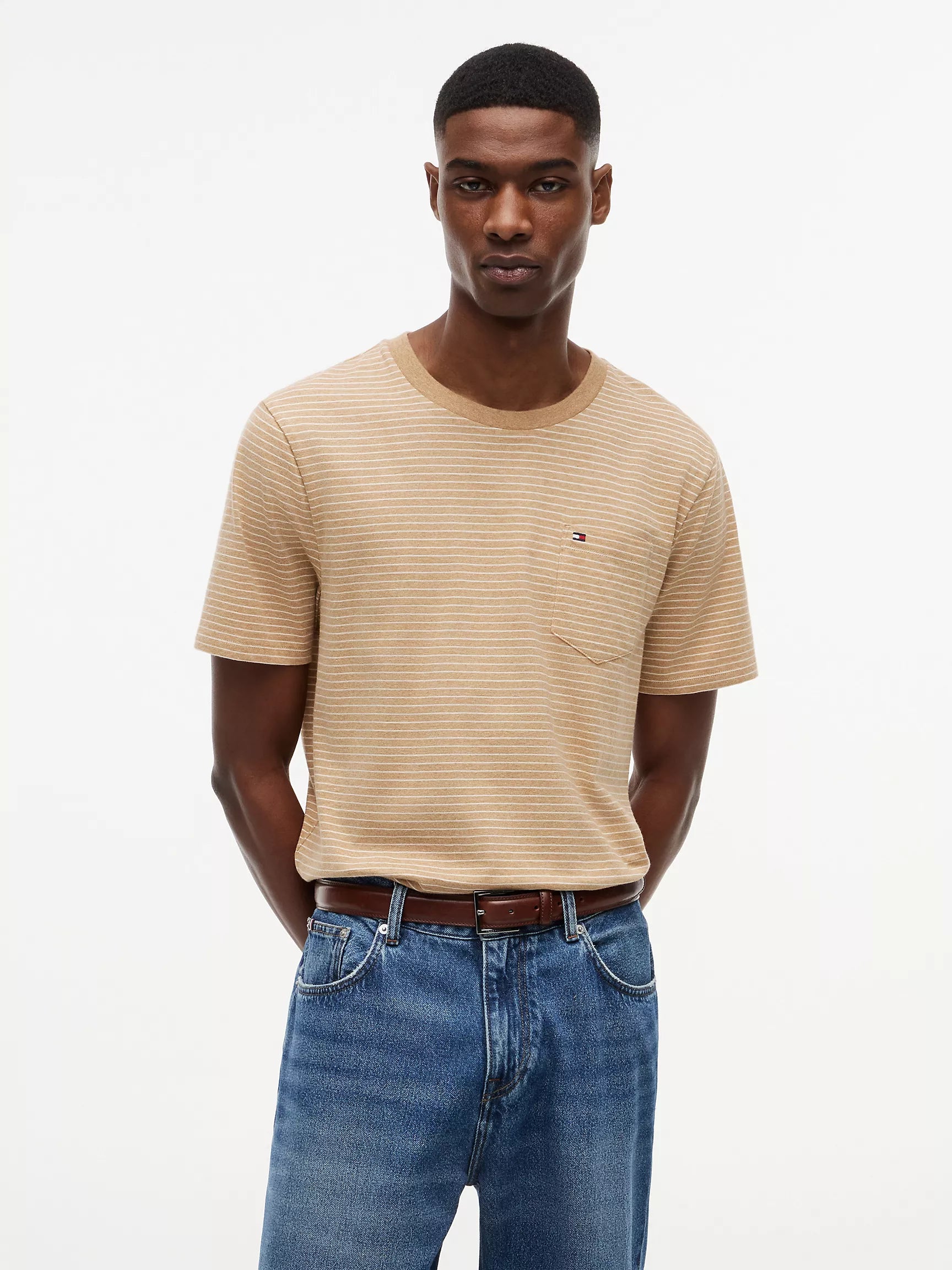Iconic Camel Heather Stripe