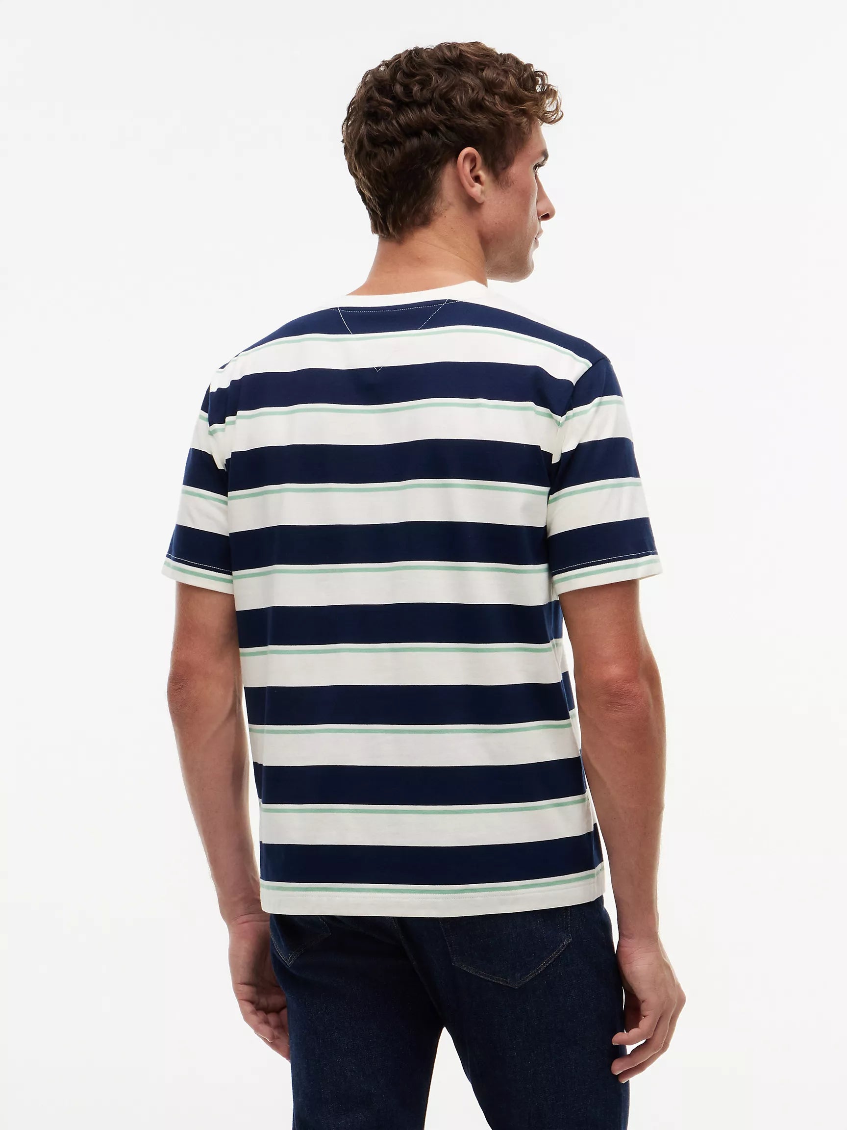 Ivory/Carbon Navy/Cut Grass Stripe