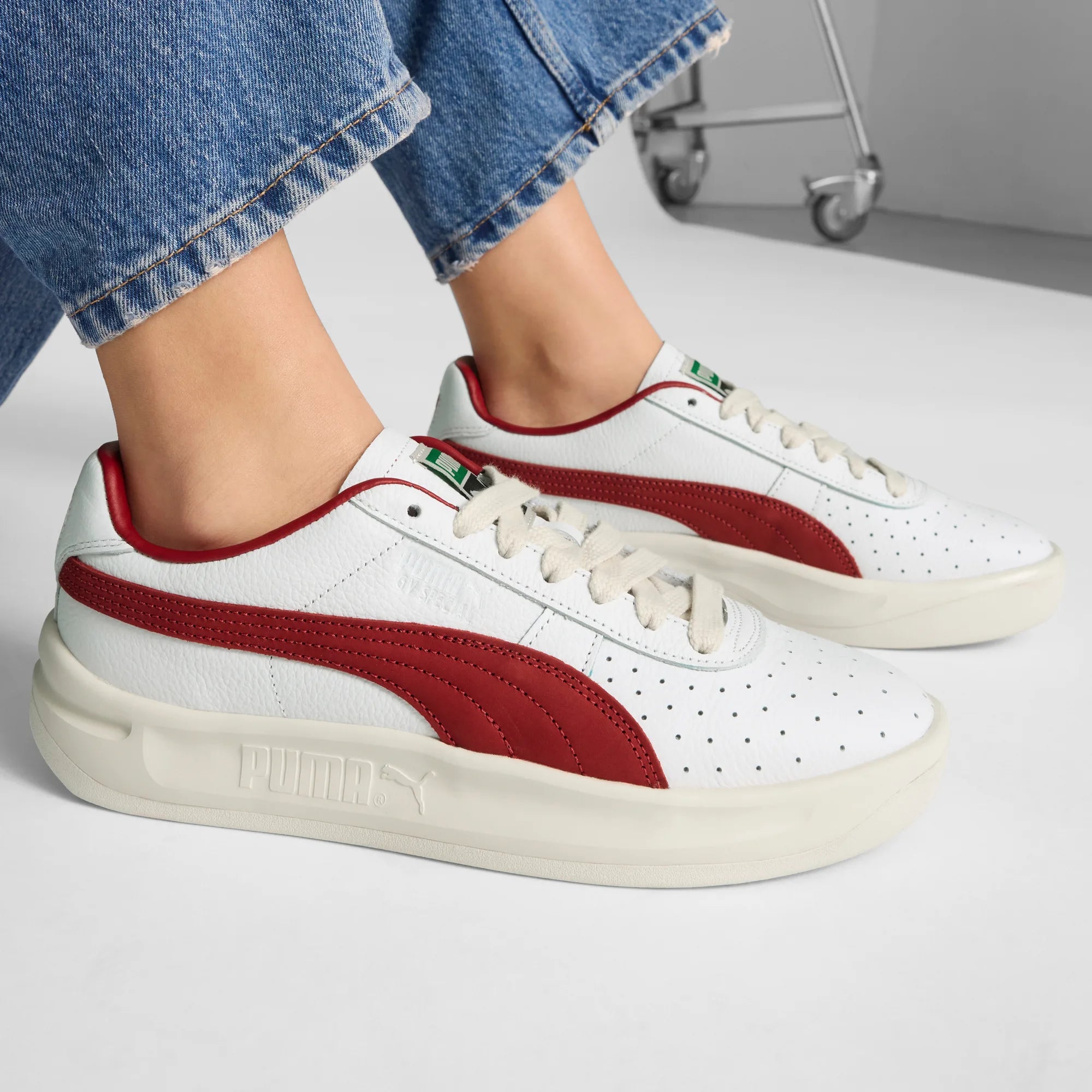 PUMA White-Dark Crimson